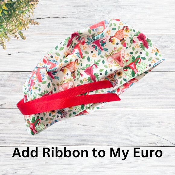 PREMIUM Fabric Wombs a Bloom Euro Scrub Cap~ L&D, RN, Obgyn, CNA, Gift. - Picture 5 of 6